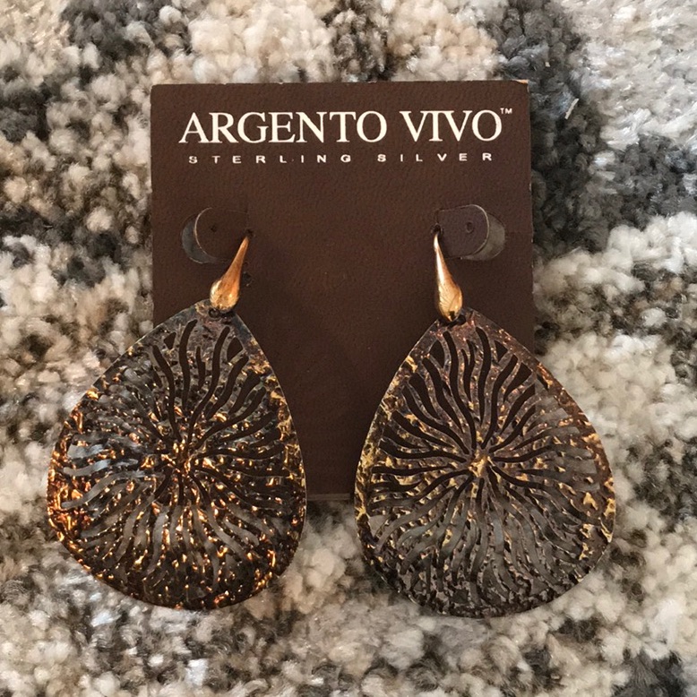 Argento Vivo Chocolate Gp Ss Drop Scroll Earrings 100$